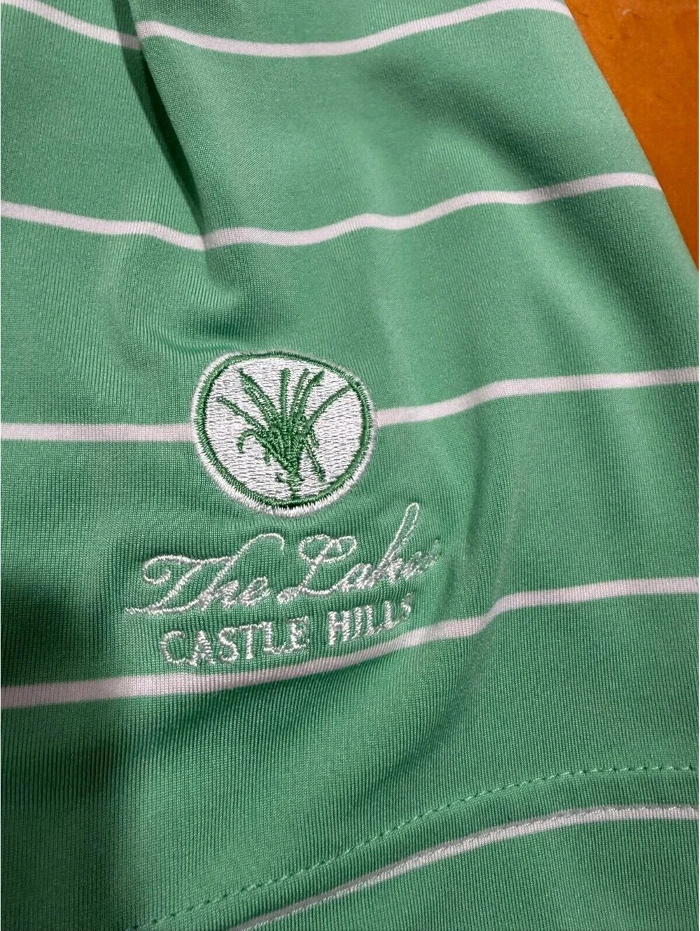 Peter Millar Summer Comfort Green Striped Castle Hills Golf Polo Men’s Large